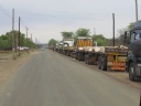 Zambian-Botswanian border - Long row of waiting trucks